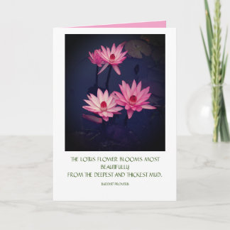 Lotus-kort med citat kort