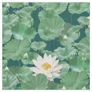 Lotus Lagoon Mönster - White Lotus Tyg