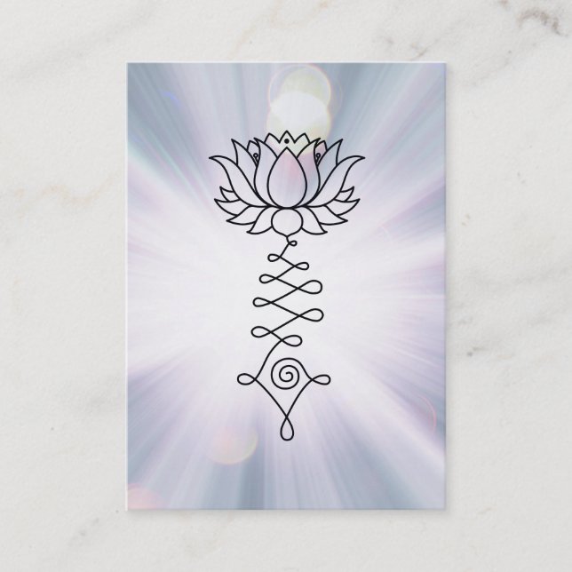 *~* Lotus Lavender Blue Rays Reiki Healenergin Visitkort (Framsida)