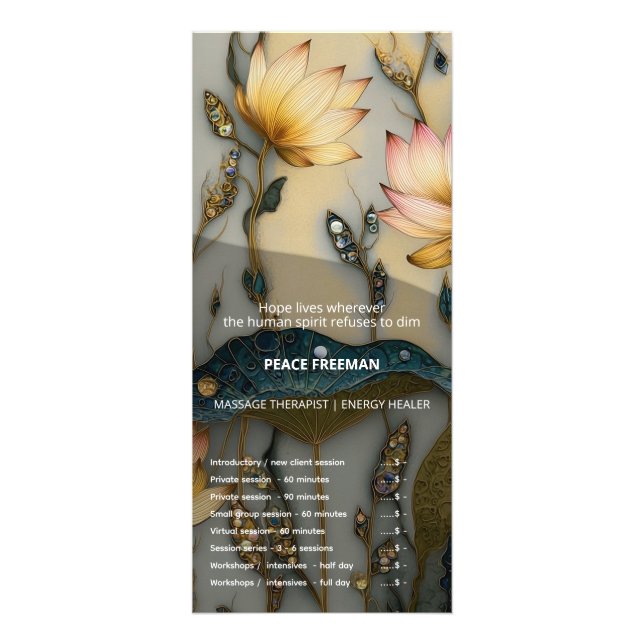 Lotus Light Awakening | botanisk design Reklamkort (Framsidan)