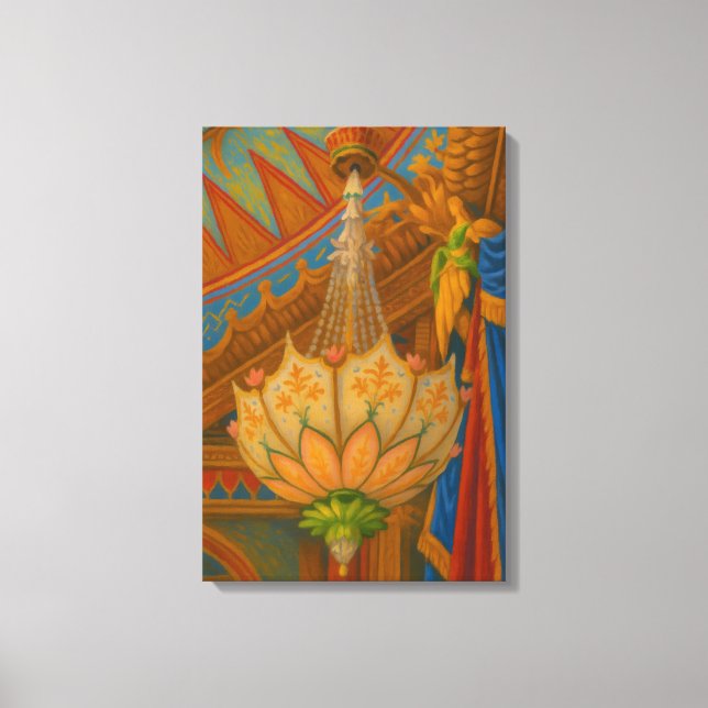 Lotus Light - Royal Pavilion Chandelier-utskrift Canvastryck (Framsida)