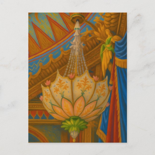 Lotus Light - Royal Pavilion Chandelier-utskrift Vykort (Framsida)