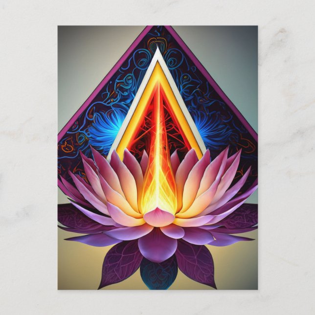 Lotus Lightworking Energy Worker Solar Plexus Reik Vykort (Framsida)