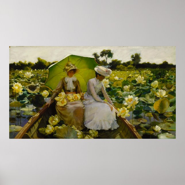 Lotus Lilies av Charles Courtney Curran Poster (Framsidan)