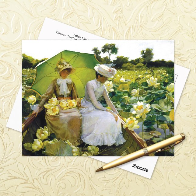 Lotus Lilies Charles Courtney Curran Vykort (Skapare uppladdad)
