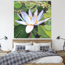 Lotus Lily Large Floral Canvastryck