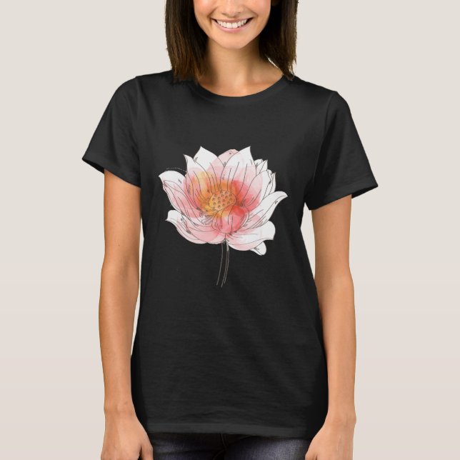 Lotus Lily Meditation Flower T Shirt (Framsida)