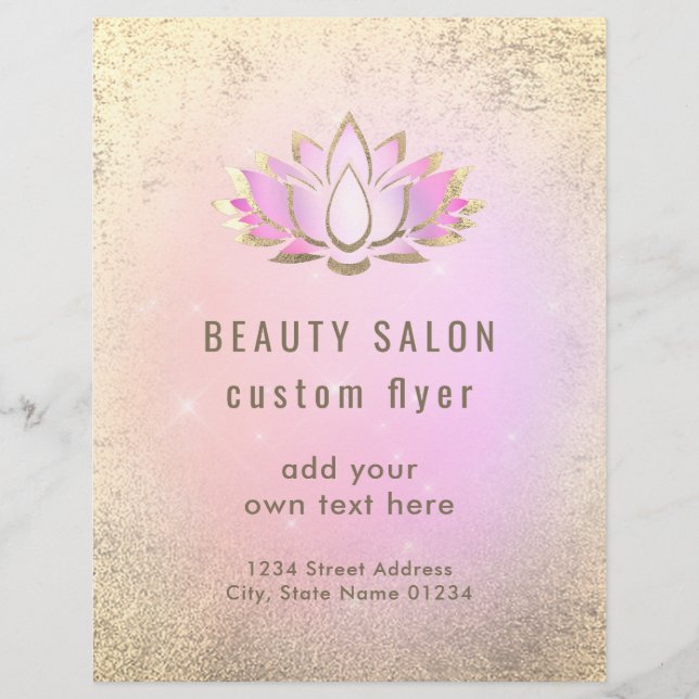 Lotus logotyp för rosa lilas utformning reklamblad (Framsidan)