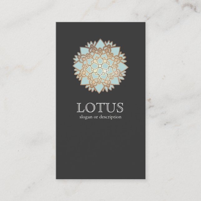 Lotus Logotyp Natural Health Yoga och Meditation Visitkort (Framsida)