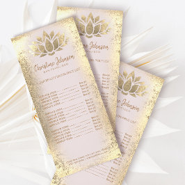 lotus logotyp på faux guld foil reklamkort
