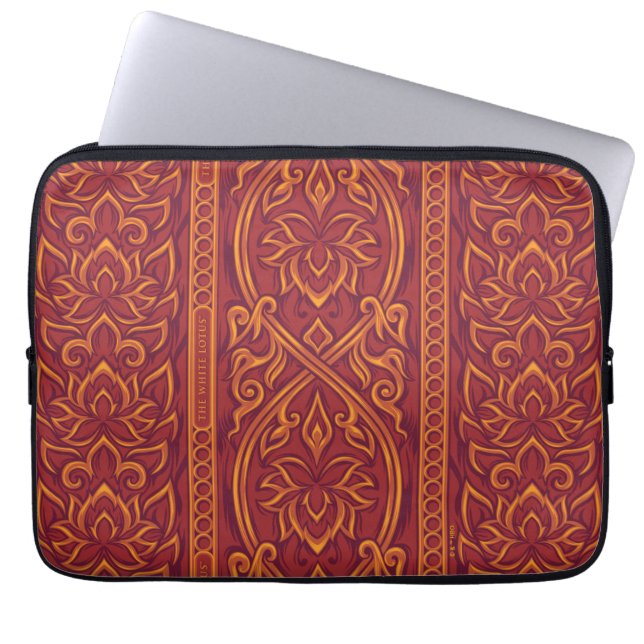 Lotus Luxe Tapestry Mönster - White Lotus Laptop Fodral (Framsidan)