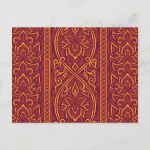 Lotus Luxe Tapestry Mönster - White Lotus Vykort