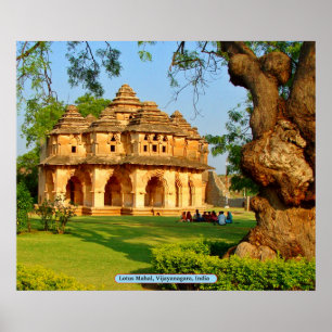 Lotus Mahal, Vijayanagara, Indien Poster