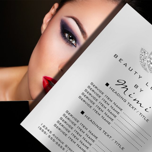 Lotus Makeup Artist Beauty Salon Lash Flyer Grått (Lotus Makeup Artist Beauty Salon Lashes Flyer Gray)