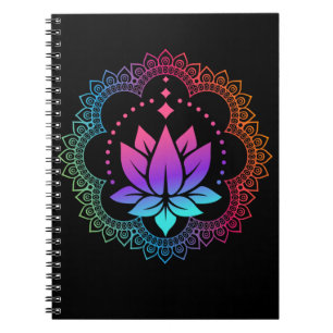 Lotus Mandala Andlig Reiki Master Yoga Chakra Anteckningsbok