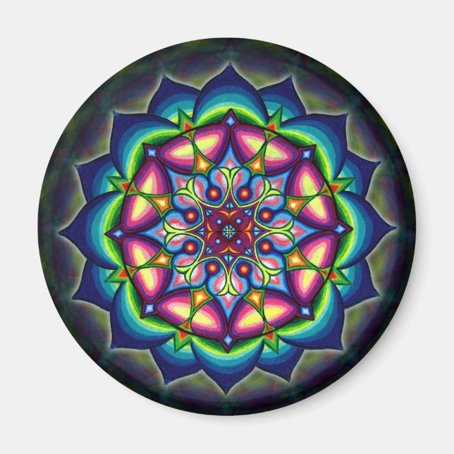 Lotus Mandala-design efter Rizzi DayO Knight Desig Magnet (Framsidan)