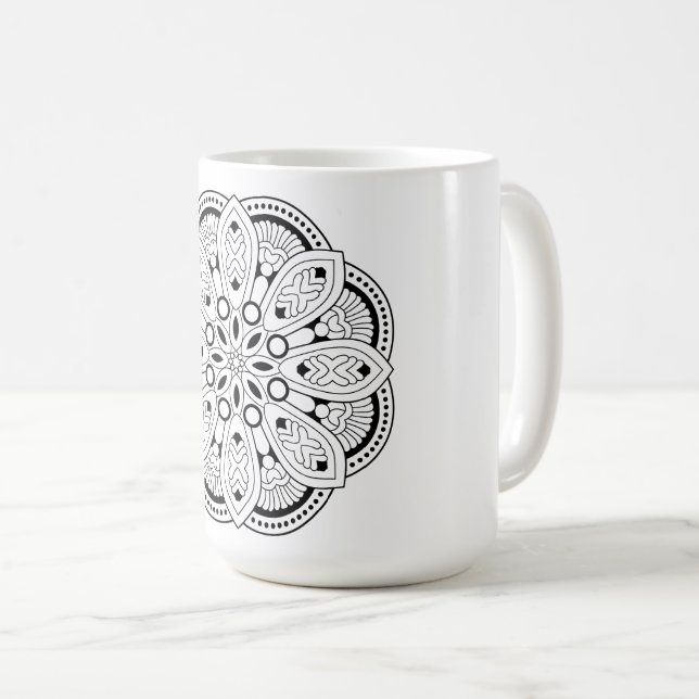 Lotus Mandala Design Kaffemugg (Framsida höger)