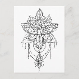 Lotus Mandala Färg din egen Vykort