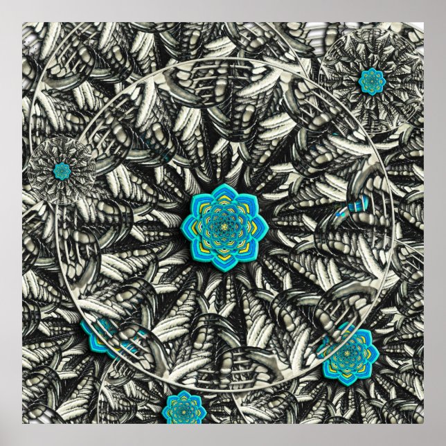 Lotus Mandala Fractal Poster (Framsidan)