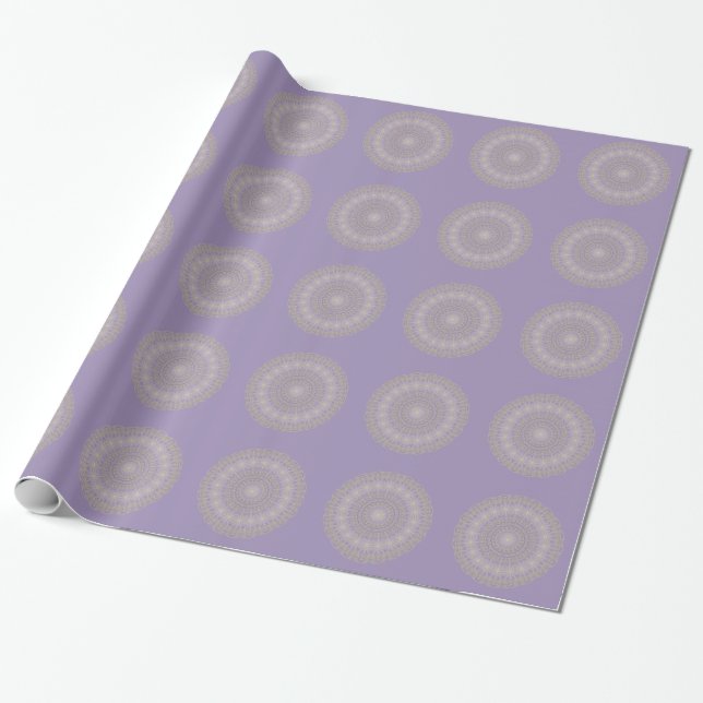 Lotus Mandala i Lilac och Guld Presentpapper (Utrullad)
