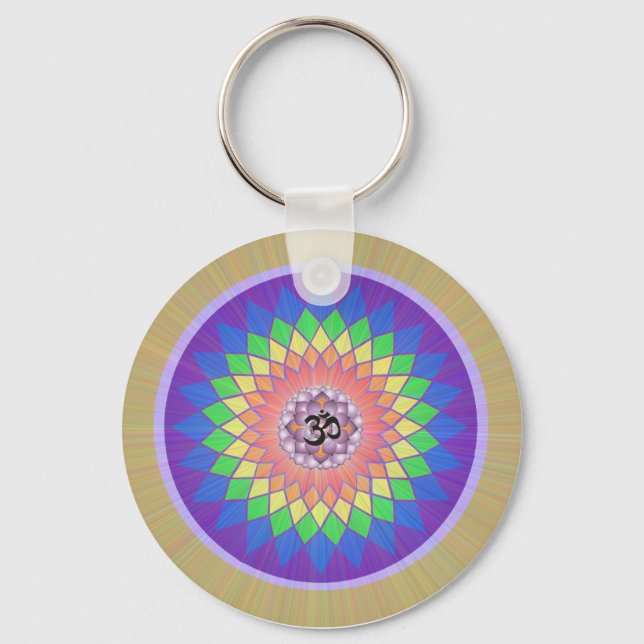Lotus Mandala Keychain Nyckelring (Framsida)