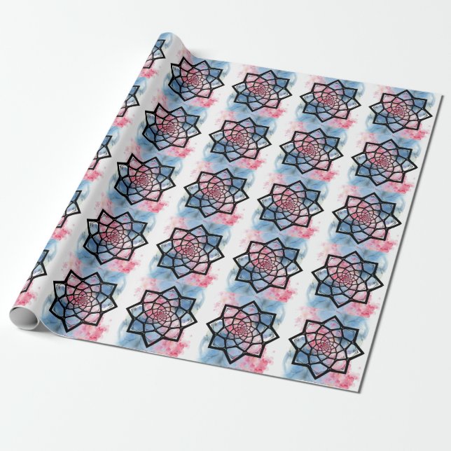 Lotus Mandala Presentpapper (Utrullad)