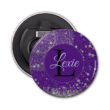 Lotus Mandala Silver Stars Monogram Anpassningsbar