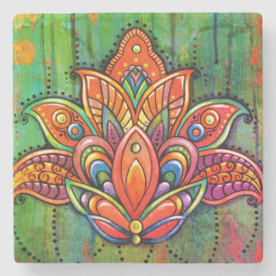 LOTUS Mandala Tile Underlägg Sten