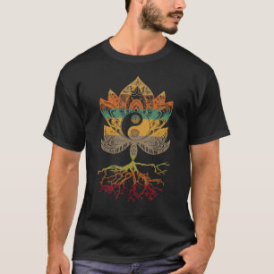 Lotus Mandala Yin Yang Helig Geometry Andlig T Shirt