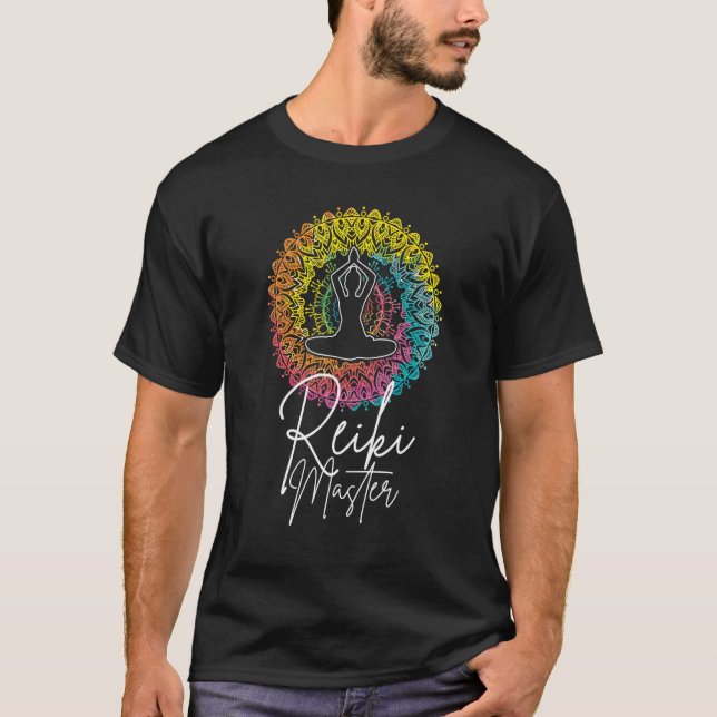 Lotus Meditation Chakra Andlig Healer Reiki Mas T Shirt (Framsida)