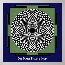 Lotus meditation dharma-hjul poster