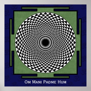 Lotus meditation dharma-hjul poster