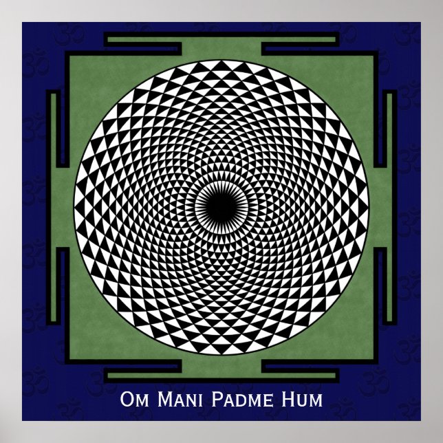 Lotus meditation dharma-hjul poster (Framsidan)