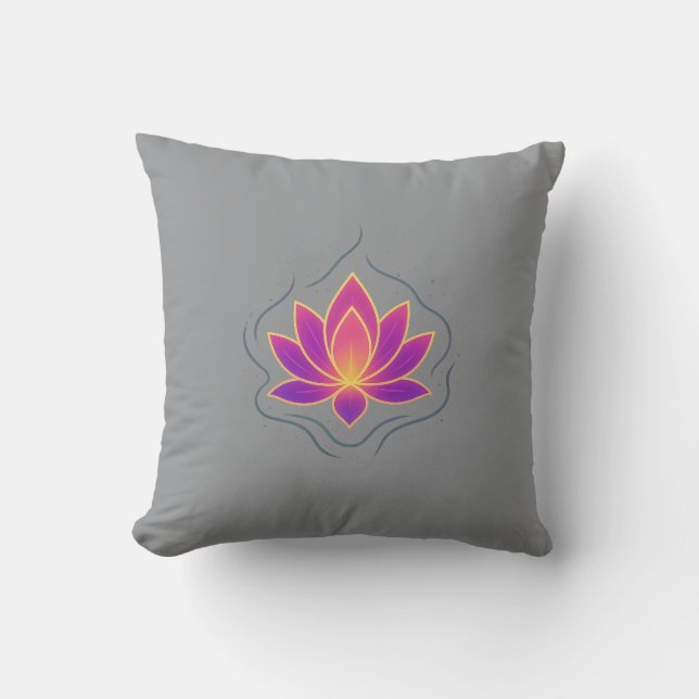 Lotus Meditation Pillow | Spiritual Home Decor Kudde (Framsida)