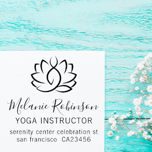 Lotus Meditation & Yoga Teacher Anpassningsbar Adr Stämpel