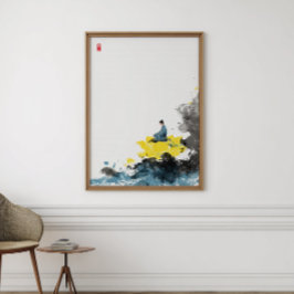 Lotus Meditation Zen Art Minimalist Skriv ut Perfect Poster