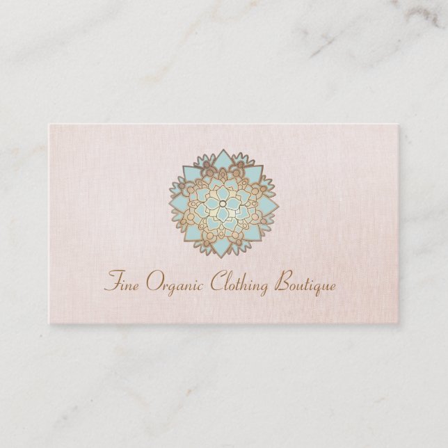 Lotus Mode Boutique Rosa Linen Affärskort Visitkort (Framsida)