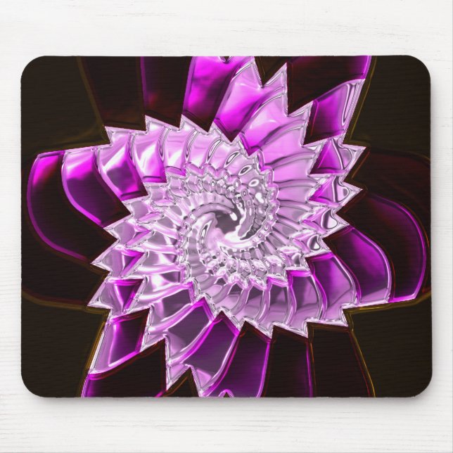 Lotus Mönster Glass Art 1A Mousepad Musmatta (Framsidan)