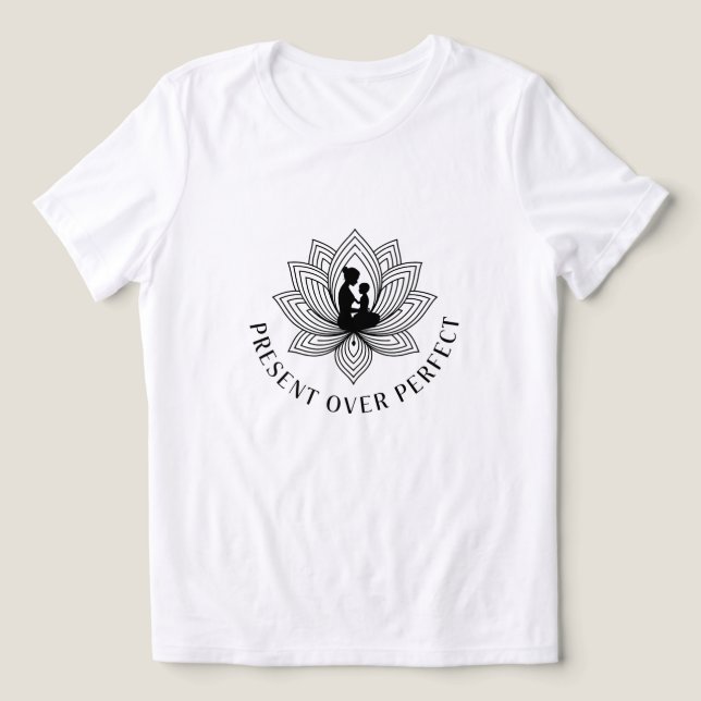 Lotus Mor Barn Nutid Mantra Konst T Shirt (Design Framsida)