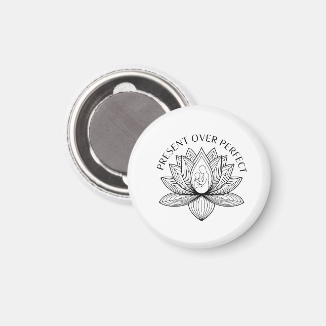 Lotus Mother Child Present Mantra Art Magnet (Front/Back)