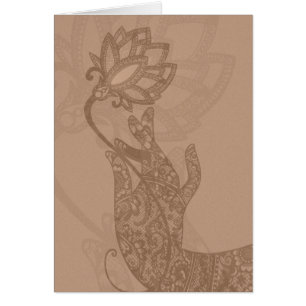 Lotus Mudra Mehndi Card (tomt för tillfälle) OBS Kort