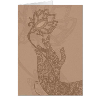 Lotus Mudra Mehndi Card (tomt för tillfälle) OBS Kort