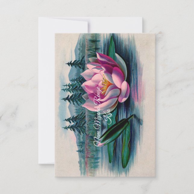 Lotus Nam Myoho Renge Kyo Buddhist Card Tack Kort (Framsida)