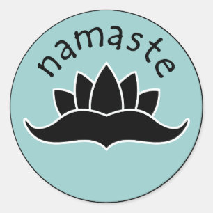 Lotus Namaste Stickers Runt Klistermärke