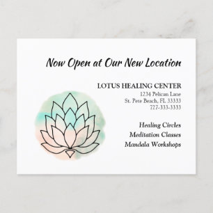 Lotus Ny adress Business Flytta Elegant Meddelande Vykort