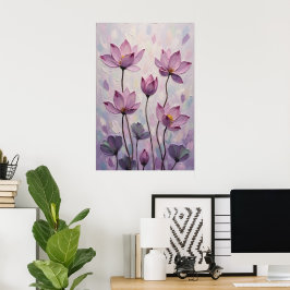 Lotus – Oljemålning Poster