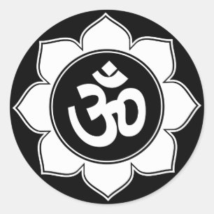 Lotus Om Design Runt Klistermärke