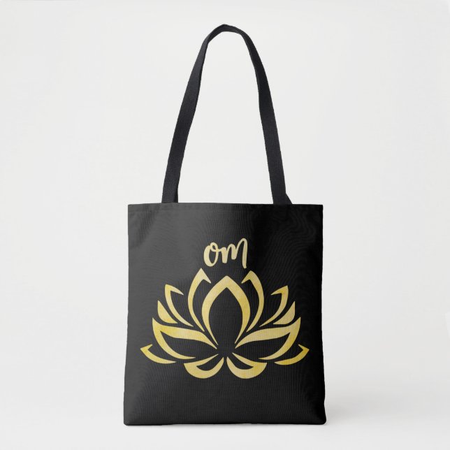 Lotus Om Guld Tygkasse (Framsida)