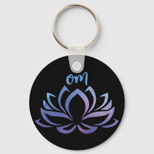 Lotus Om Lila Keychain Nyckelring