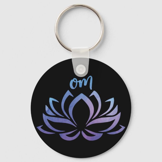 Lotus Om Lila Keychain Nyckelring (Framsida)